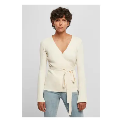 Women's ribbed knit with a wrapped cardigan whitesand