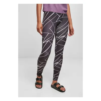 Women's AOP Geometric Black Leggings