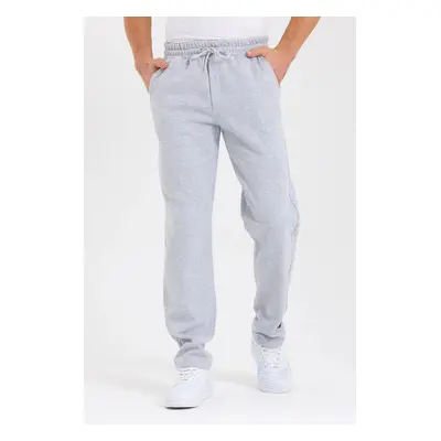 62819 Dewberry Straight Leg Back Pocket Detailed Sweatpants-GREY