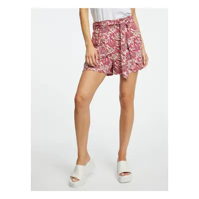 Orsay Creamy Pink Women Patterned Shorts - Women