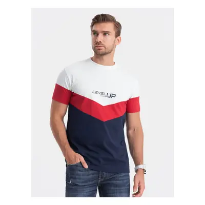 Ombre Men's cotton tricolor t-shirt with logo