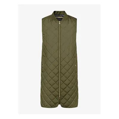 Khaki women's long quilted vest Geox - Women's