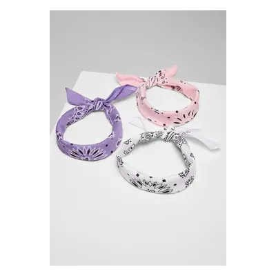 Multicolor Bandana 3-Pack Purple+White+Pink