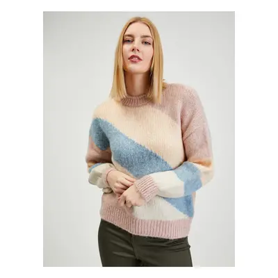 Blue-pink ladies striped sweater ORSAY - Women