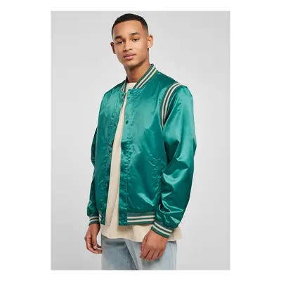 Satin College Jacket Green