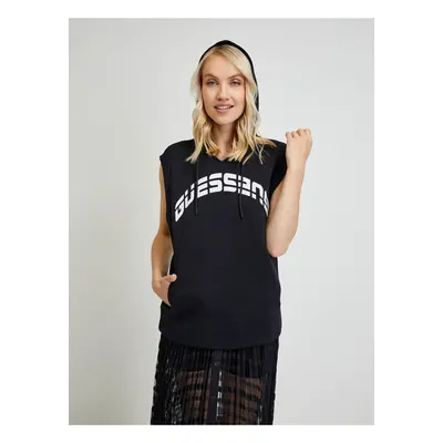 Black Women's Sleeveless Hoodie Guess Camilla - Women