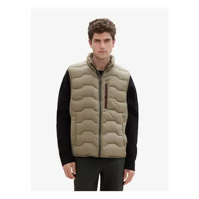 Khaki men's quilted vest Tom Tailor - Men's