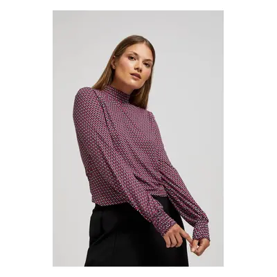 Patterned turtleneck blouse