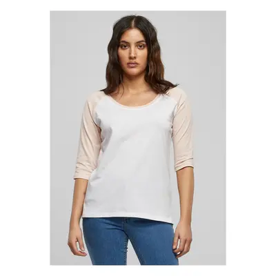 Women's 3/4 contrast raglan t-shirt wht/pink