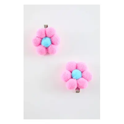 Trendyol Pink*002 2-Pack Girl Flower Patterned Buckle