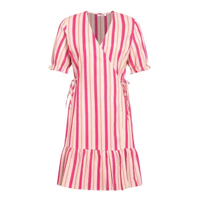 Pink Striped Wrap Linen Dress ORSAY - Women