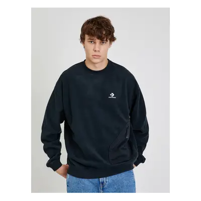 Black Mens Oversize Sweatshirt Converse - Men