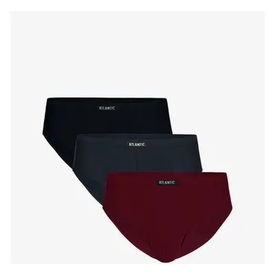 Classic men's briefs ATLANTIC 3Pack - black/gray/burgundy