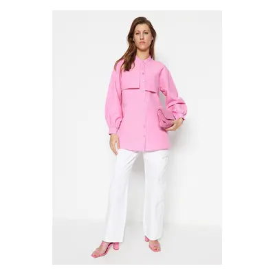 Trendyol Pink Woven Cotton Shirt