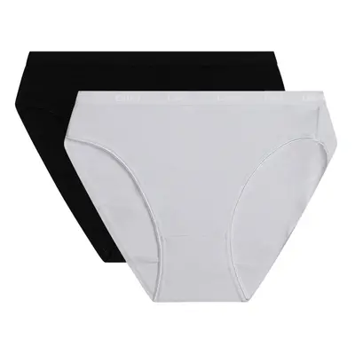 DIM COTTON BIO MINISLIP 2x - Women's cotton panties pcs - black - white