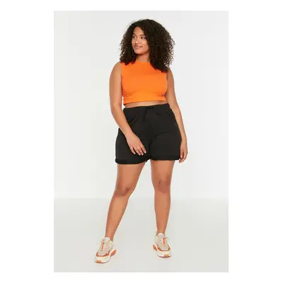 Trendyol Curve Black Pocket Detailed Knitted Shorts & Bermuda