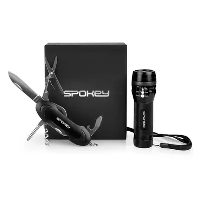 Spokey ZOOM Multi-tool set in gift box: knife + flashlight with loop