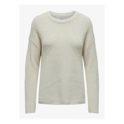 Women's Cream Basic Sweater ONLY Bella - Women