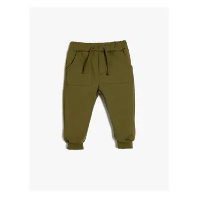 Koton Basic Jogger Sweatpants with Waist Tie and Pocket Detail, Cotton Blend