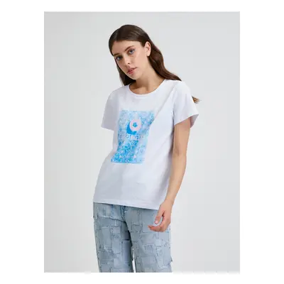 White T-shirt with print Noisy May Nate - Women