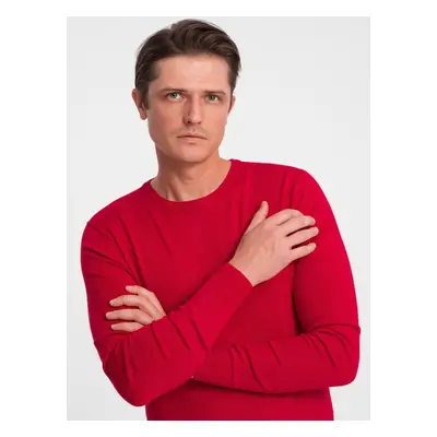 Ombre Classic men's sweater with round neckline - red