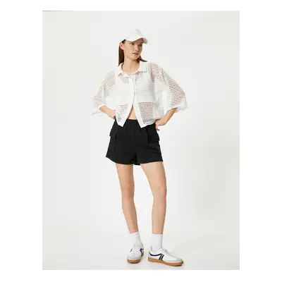 Koton Mesh Shirt Comfortable Fit Short Sleeve