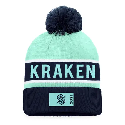 Fanatics Authentic Pro Game & Train Cuffed Pom Knit Seattle Kraken Winter Hat