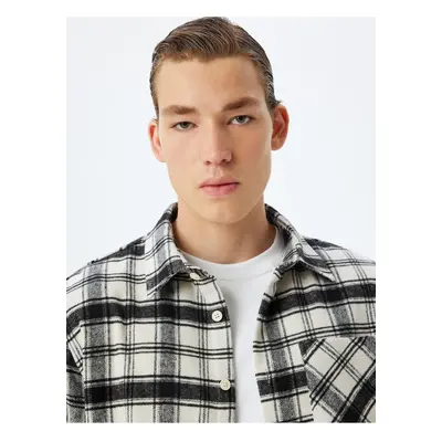 Koton Lumberjack Shirt Long Sleeve Pocket Detail Cotton Blend