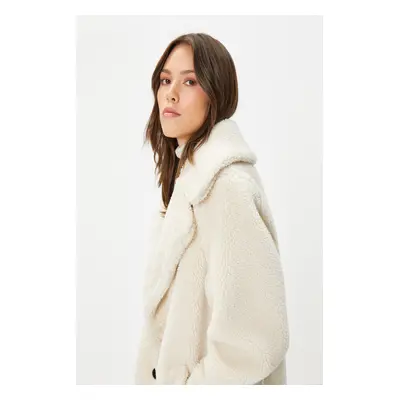 Koton Women's Off-White Coat