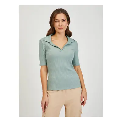 Light green women's ribbed T-shirt ORSAY - Women