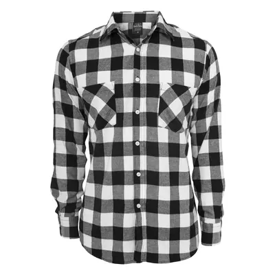 Plaid flannel shirt blk/wht