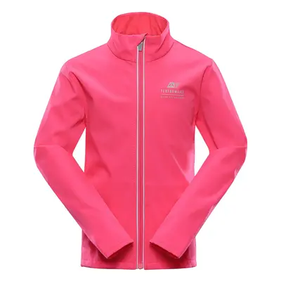 Children's softshell jacket with membrane ALPINE PRO MULTO neon knockout pink