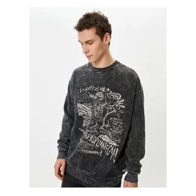 Koton Tasmanian Devil Washed Oversize Sweat Licensed Printed