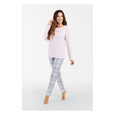 Glamour women's pyjamas, long sleeves, long pants - pink/print