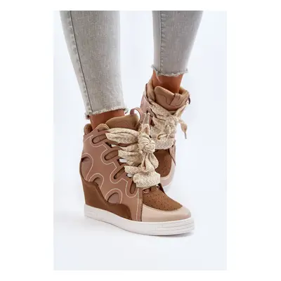 PS1 Női Wedge Sneakers Bézs Leoppa