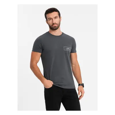 Ombre Streetstyle men's cotton pocket print t-shirt - black