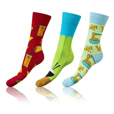 Bellinda CRAZY SOCKS 3x - Fun crazy socks pairs - dark brown - light blue - light green