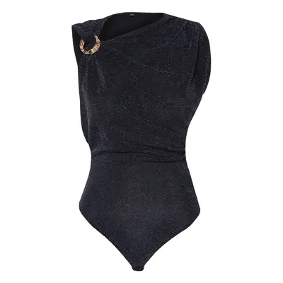 Trendyol Silver Accessory Sparkly Knitted Bodysuit