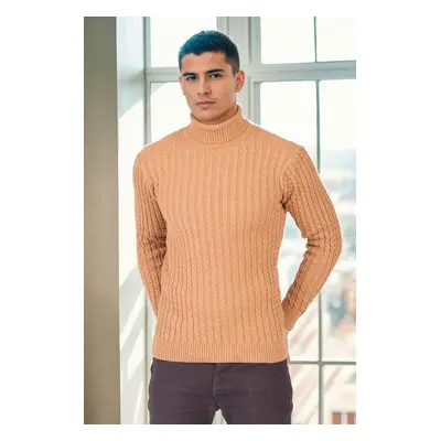 19295 Dewberry Turtleneck Mens Sweater-CREAM