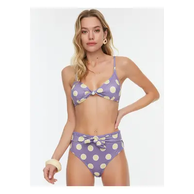 Light purple women's polka dot bikini bottoms Trendyol - Women