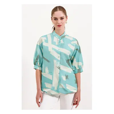 Bigdart Patterned Oversize Shirt - Mint