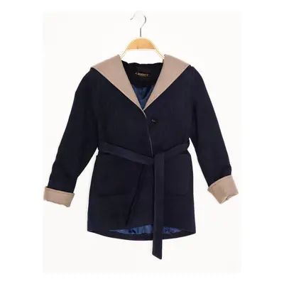 Z8002 DEWBERRY GIRLS' COAT-NAVY BLUE