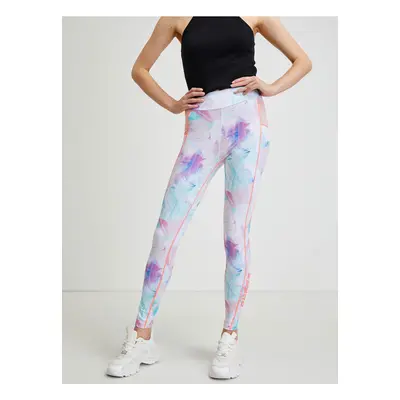 Pink-blue-white womens patterned leggings Guess Alice - Women