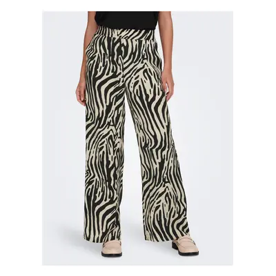 Black and Beige Ladies Patterned Trousers JDY Camille - Ladies