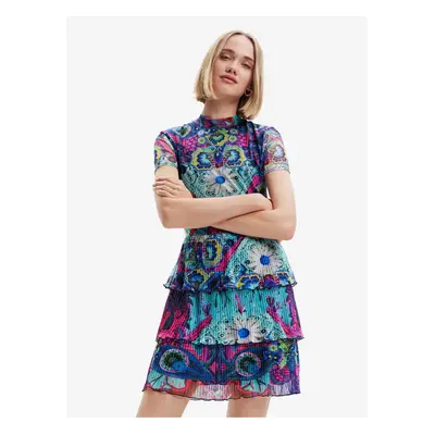 Blue Patterned Dress Desigual Exeter-Lacroix - Women