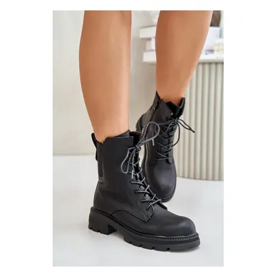 Insulated ankle boots Workery with zip black Leairae