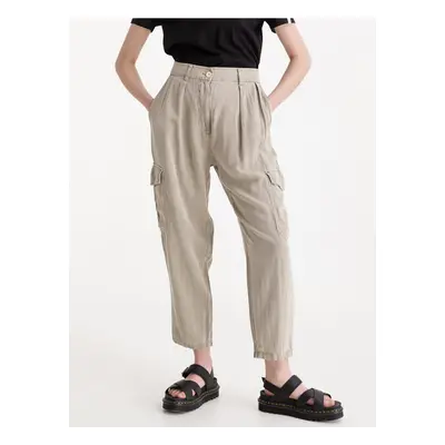 Beige women's trousers with linen Replay - Women