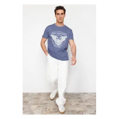 Trendyol Blue Eagle Printed Regular Cut T-Shirt