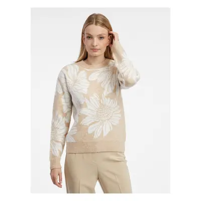 Orsay Women's White-Beige Floral Sweater - Women