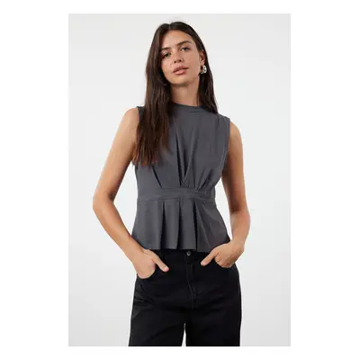 Trendyol Anthracite Knitted Blouse